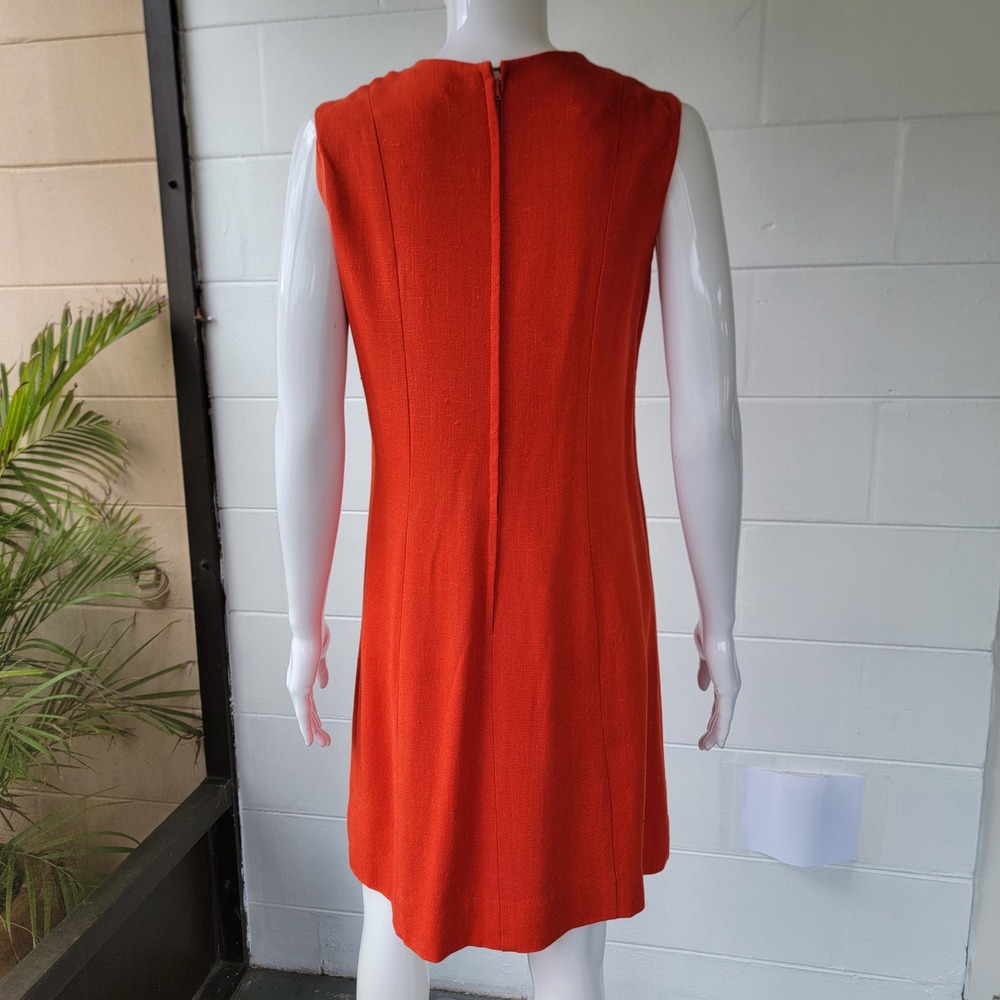 Vintage 60s Stacy Ames Dress Orange Brown Cream Women's 8 Mod Retro Shift Union - Picture 5 of 16